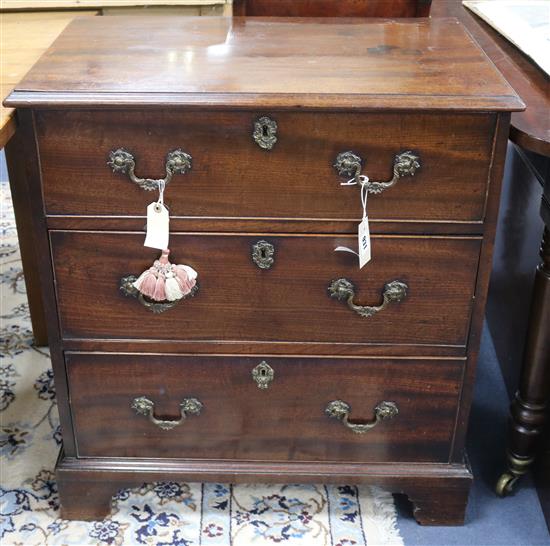 A small George III mahogany chest W.71cm